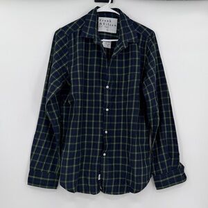 Frank & Eileen Navy and Green Plaid Button Down Shirt